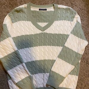 Brandy Melville Green Striped Sweater